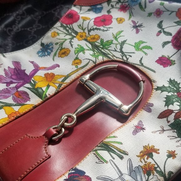 Gucci Horsebit Hobo Flora Canvas Shoulder Bag - Picture 3 of 15